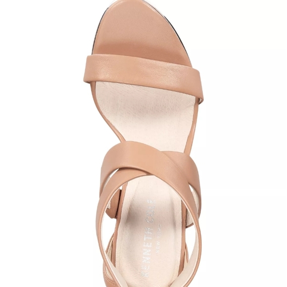 Kenneth Cole New York Brooke Cross Sandals Latte -6 - Picture 4 of 9